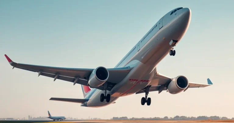 Pesawat Airbus A330-200 sedang berlepas, melambangkan pengembangan laluan transatlantik baharu Israir ke Amerika Syarikat.